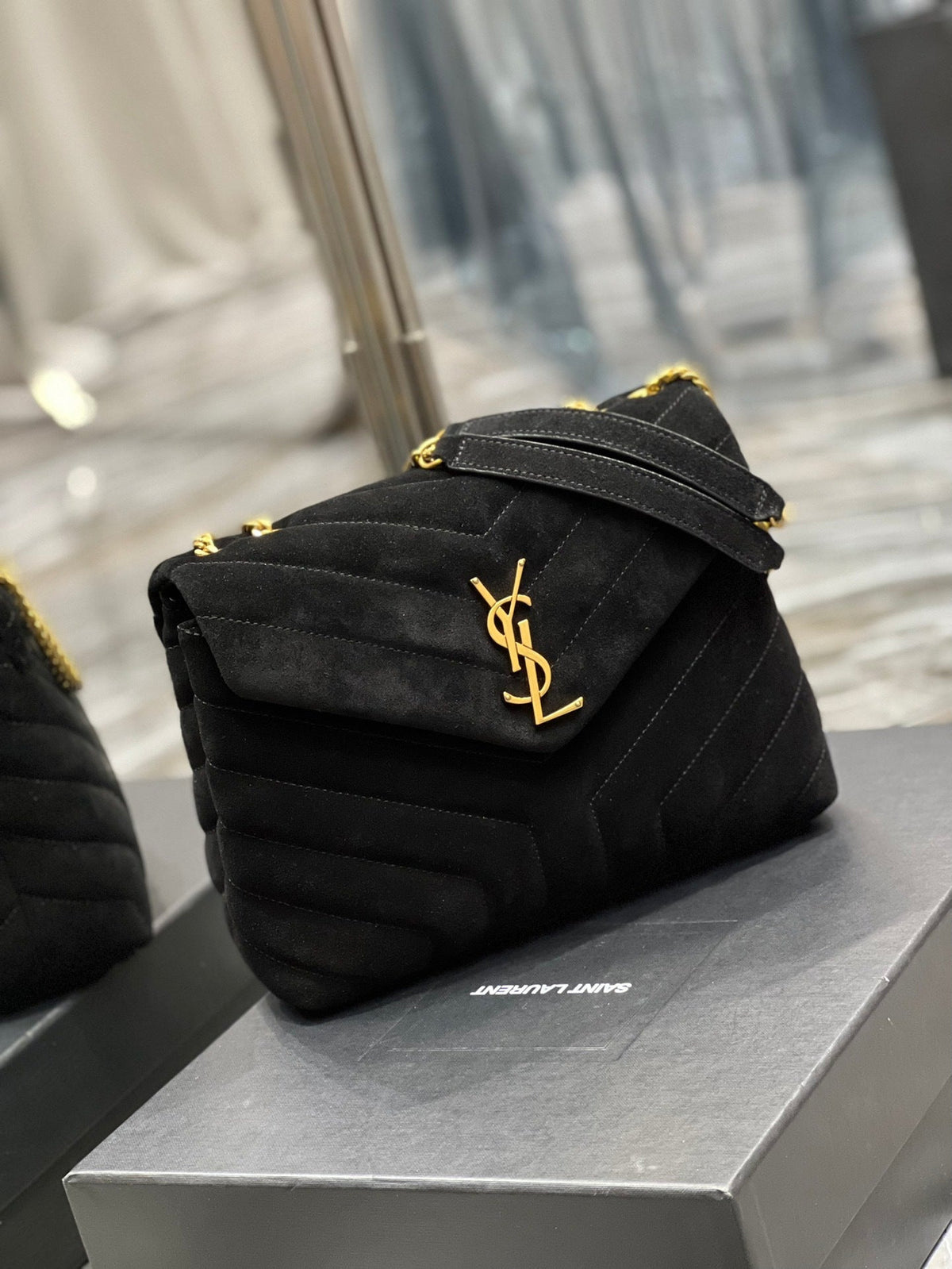 Saint Laurent LouLou Toy Bag – YSL gold monogram hardware close-up