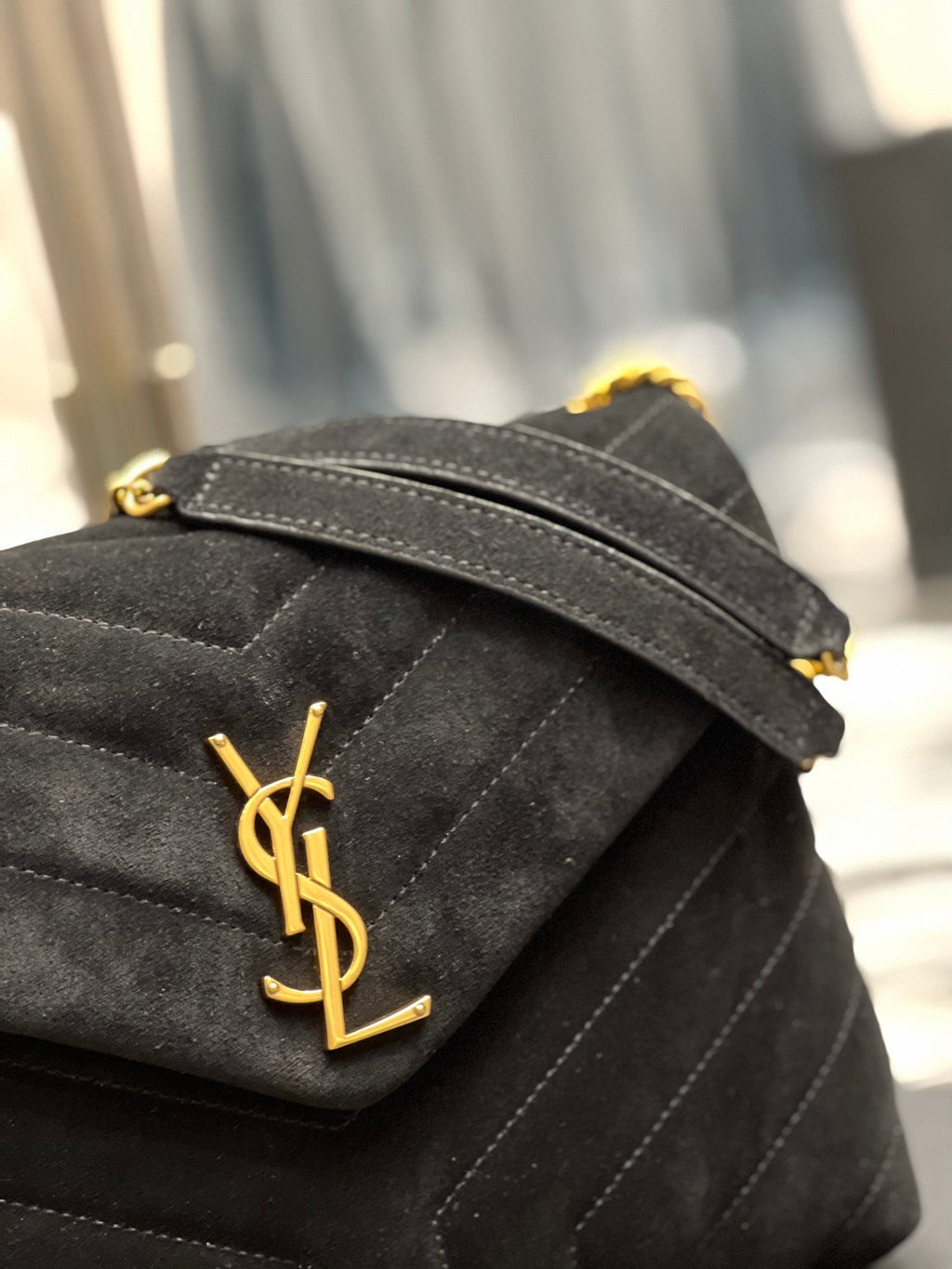 Saint Laurent LouLou Toy Bag – front view on Saint Laurent box