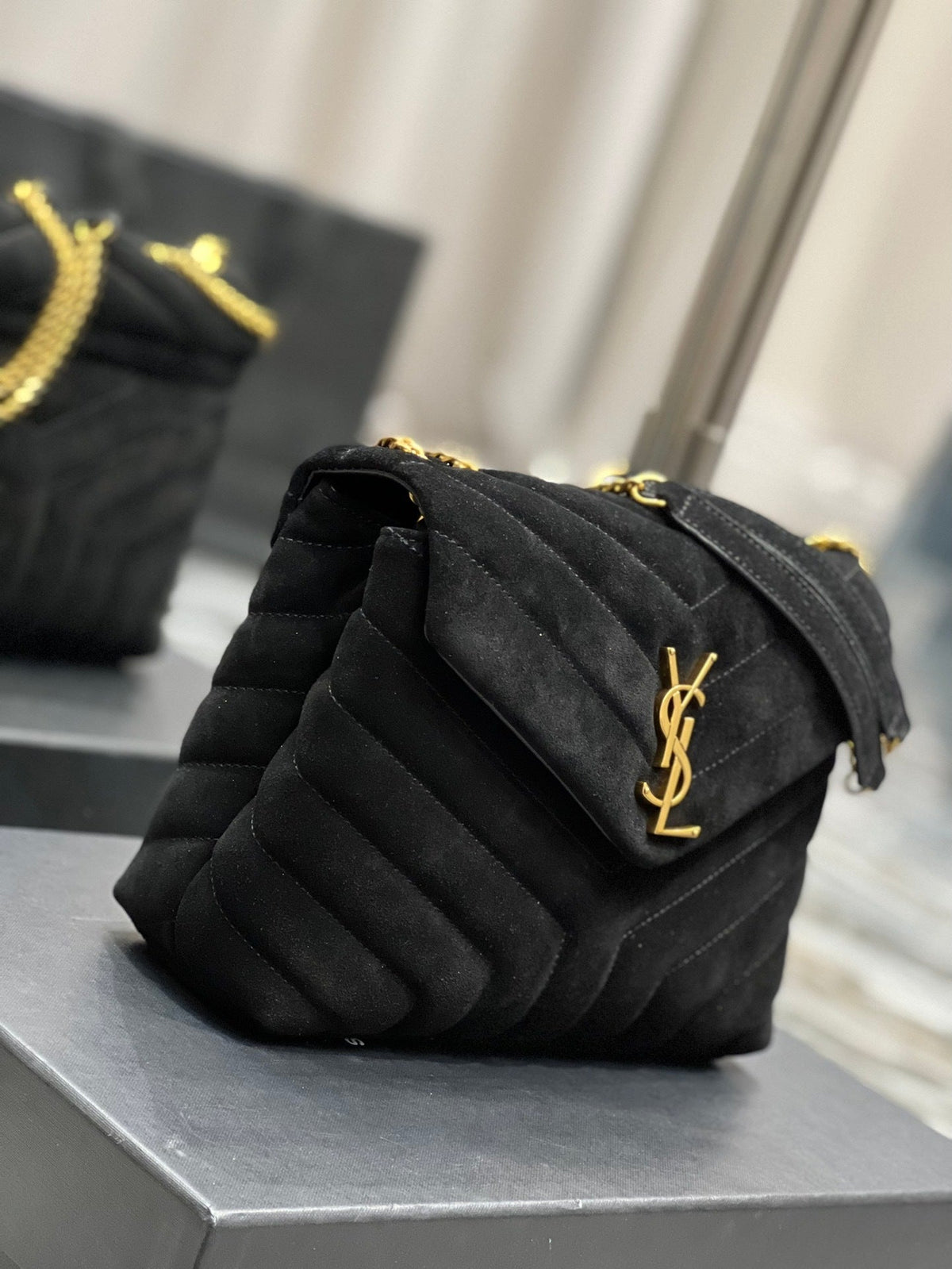 Saint Laurent LouLou Toy Bag – side view showing quilting