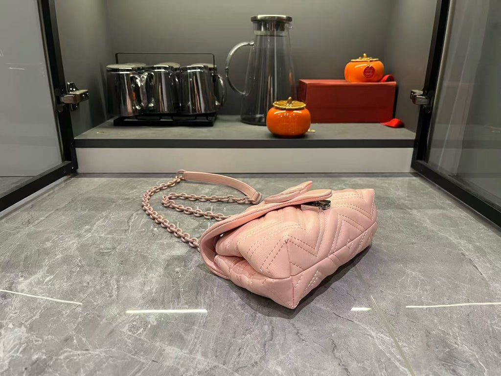 Gucci GG Marmont Mini Flap Bag Blush Pink – side view