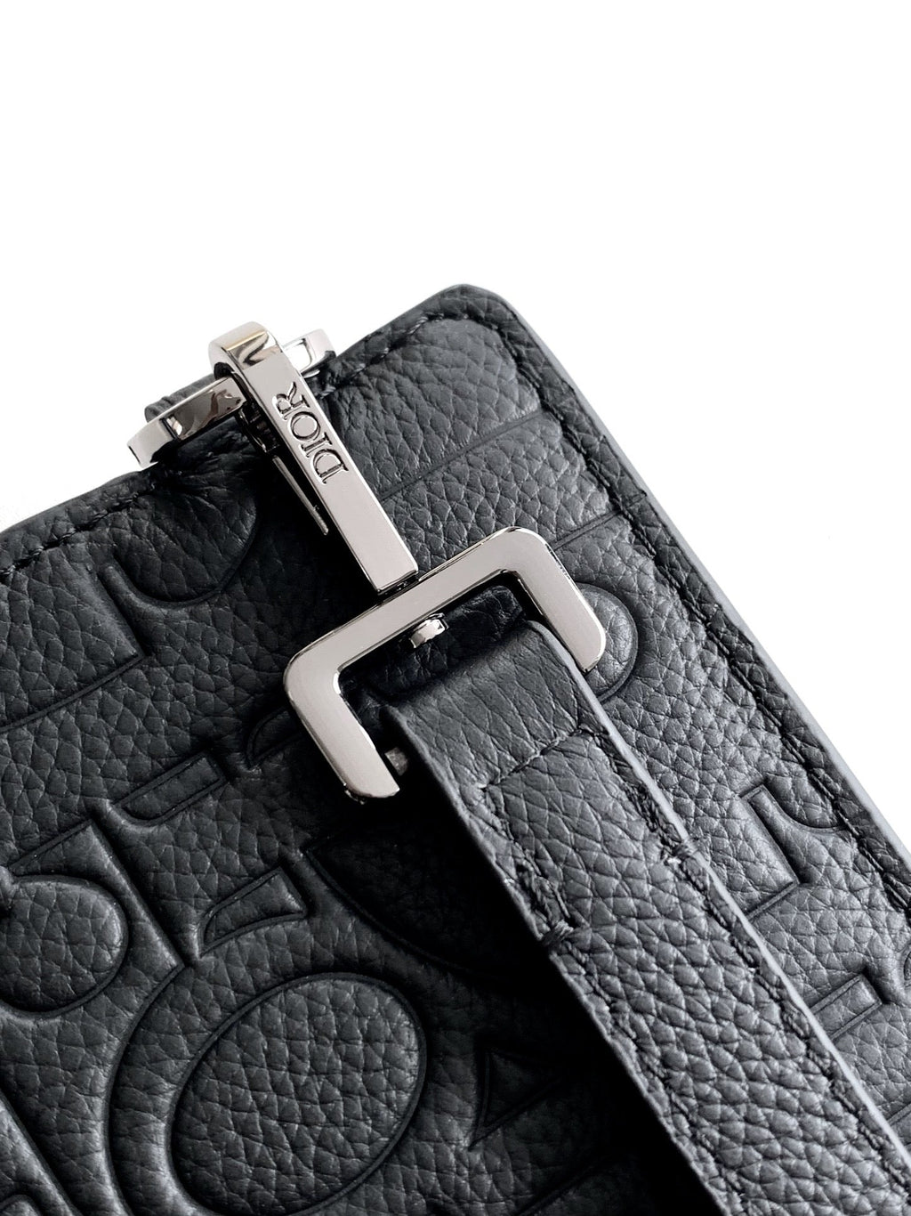 Dior Oblique Zip Pouch - Close-up of embossed CD Oblique monogram