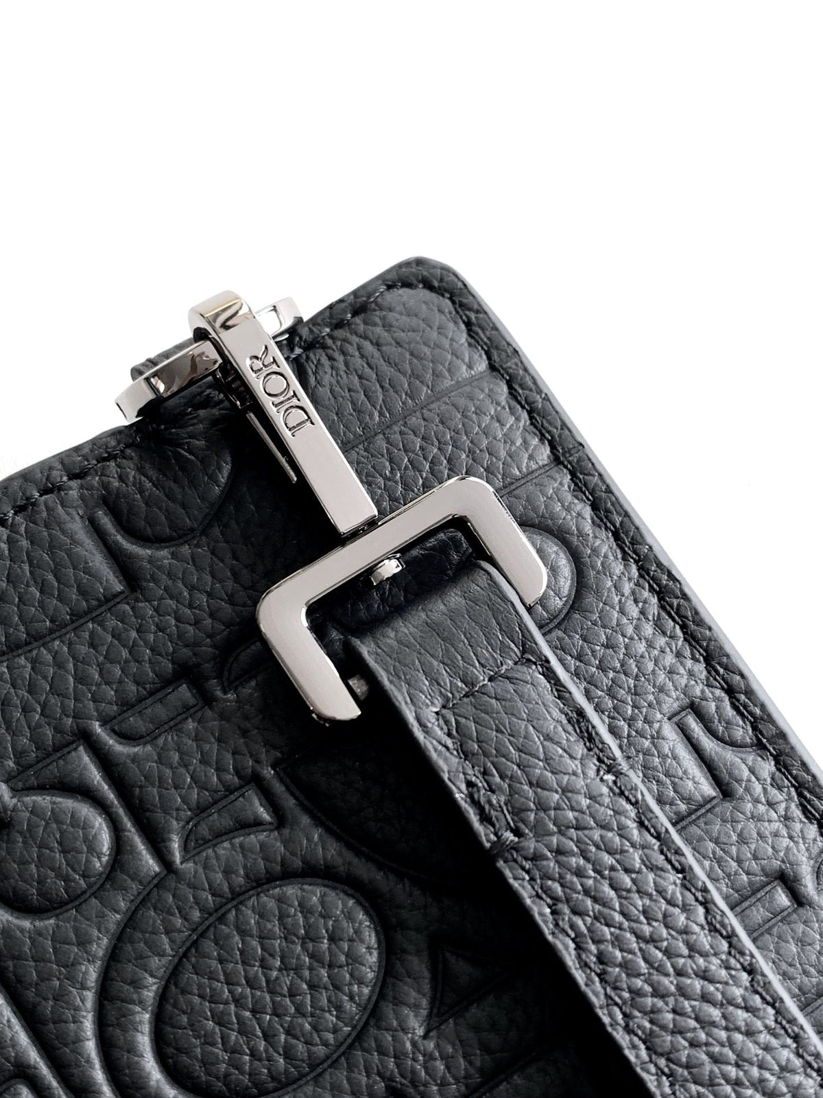 Dior Oblique Zip Pouch - Close-up of embossed CD Oblique monogram
