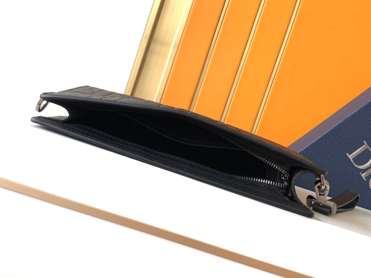 Dior Oblique Zip Pouch - Side zip profile view