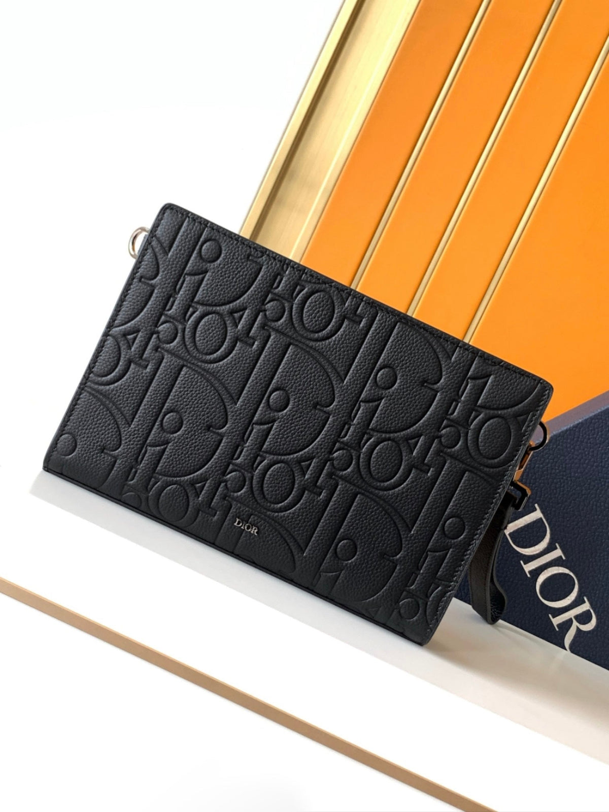 Dior Oblique Zip Pouch - Full zip closure view