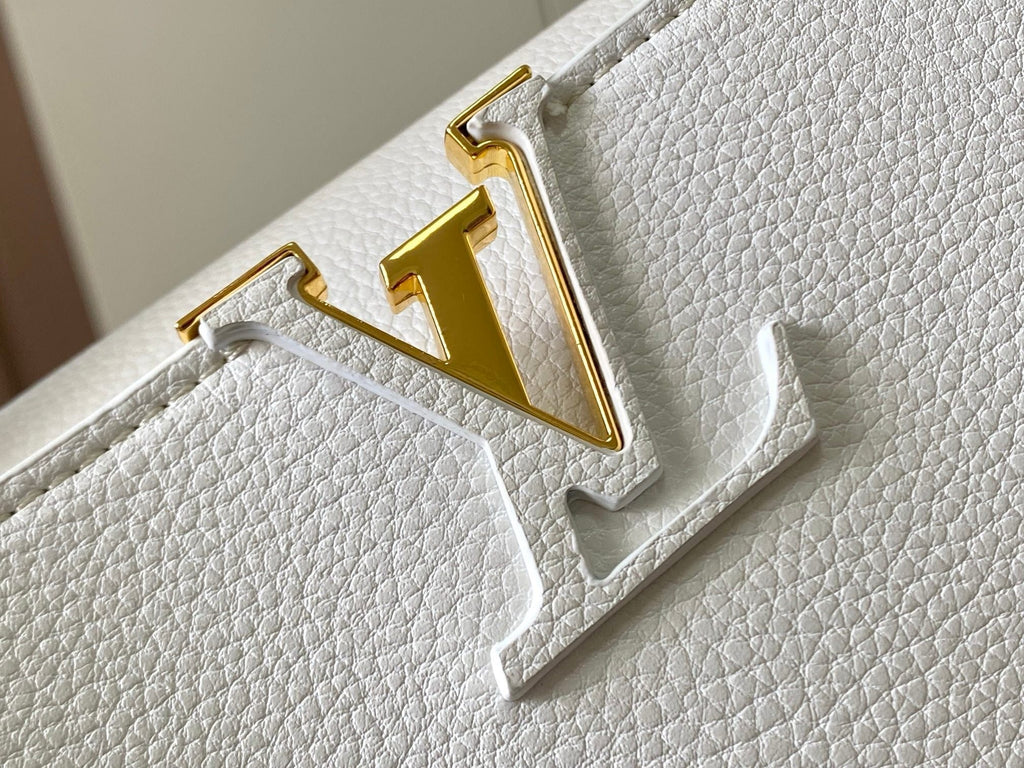 Louis Vuitton Capucines BB white exterior front view