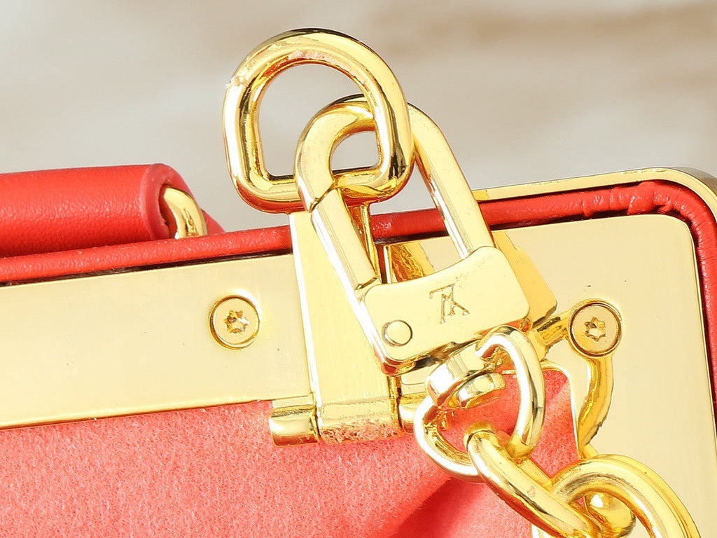 Louis Vuitton red monogram clutch – bottom view