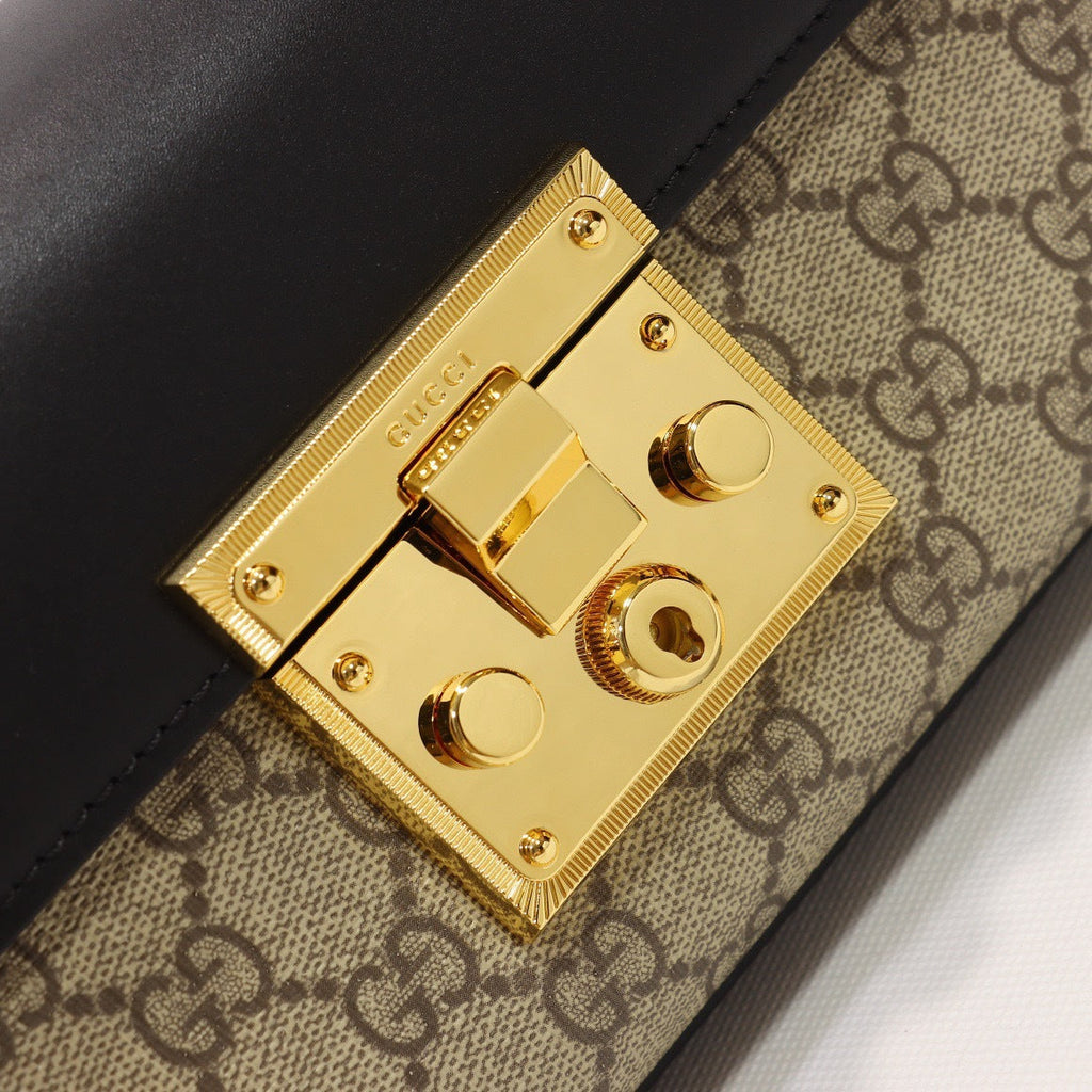 Gucci Padlock Small Shoulder Bag - gold lock hardware close-up