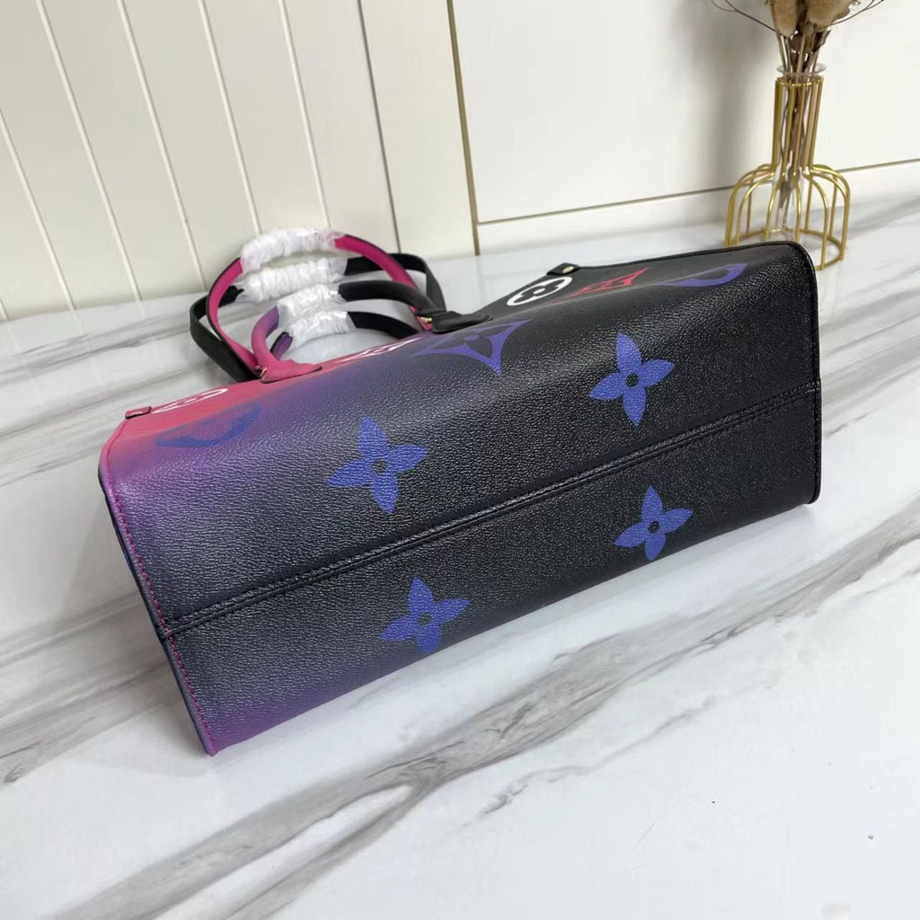 LV OnTheGo MM Midnight Fuchsia - dark angle view