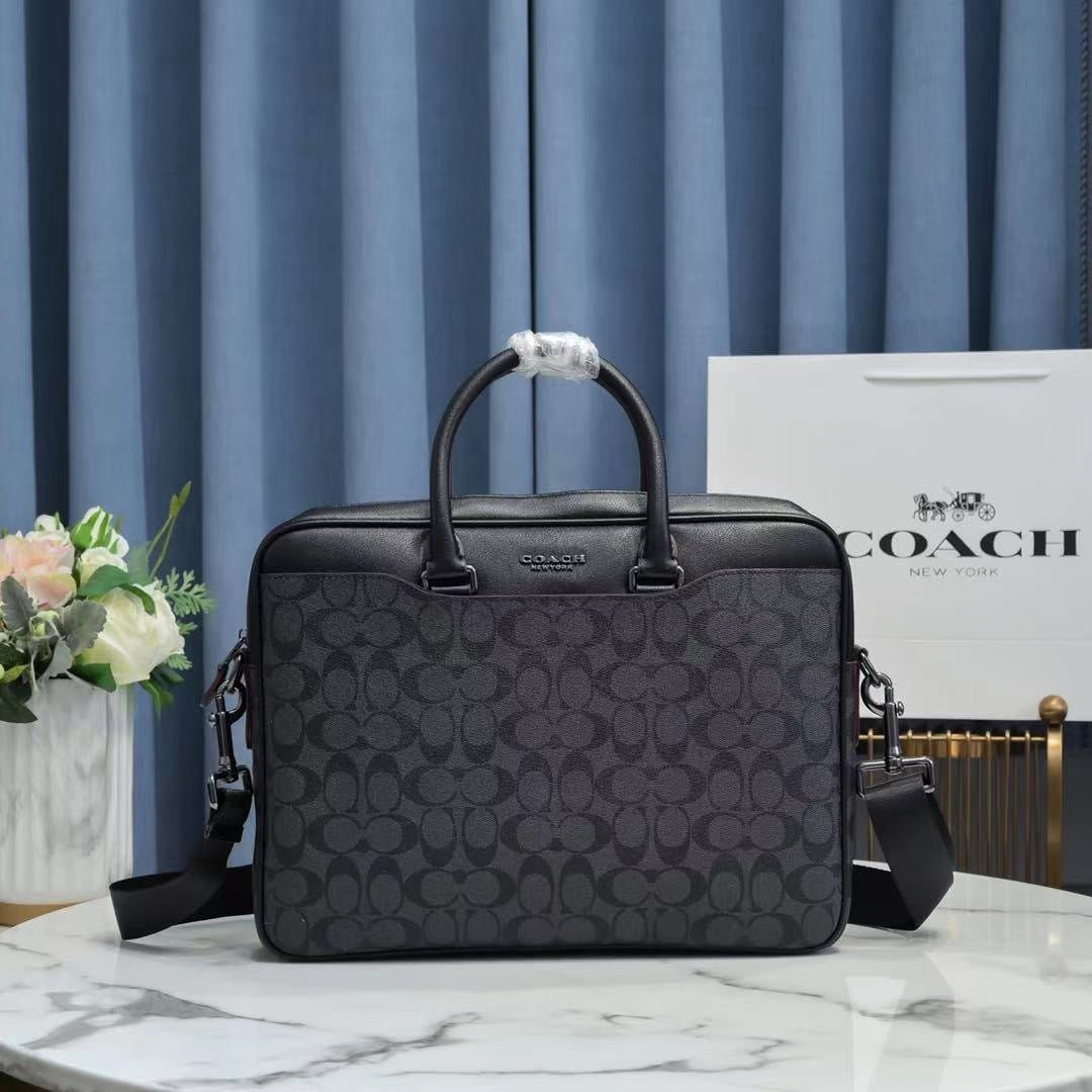 Coach Signature Canvas Briefcase - Back View