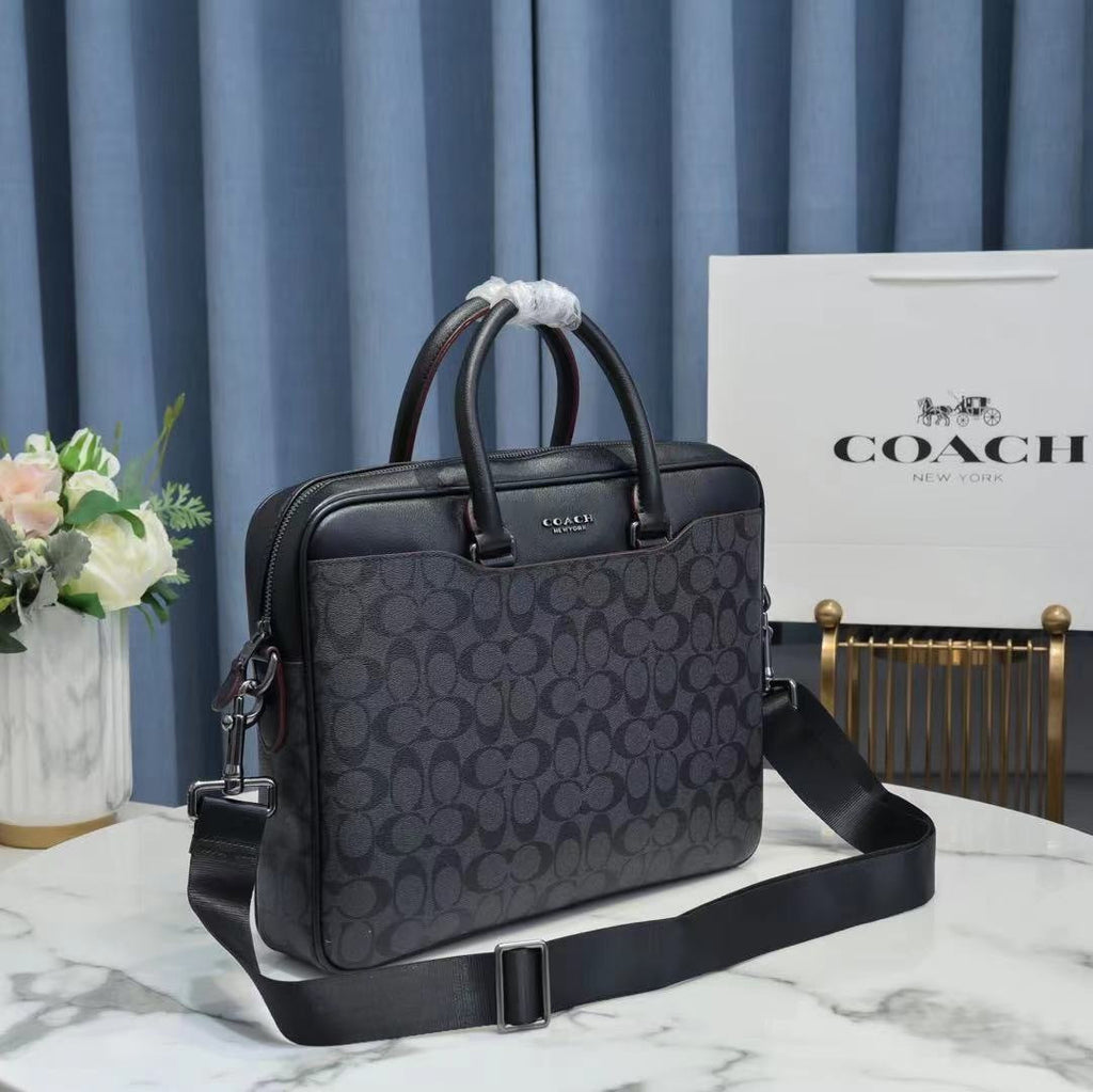 Coach Signature Canvas Briefcase - Front View