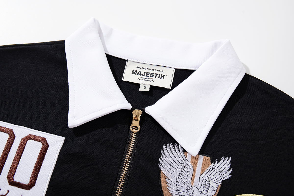 MAJESTIK - COLLARD ZIP UP T-SHIRT