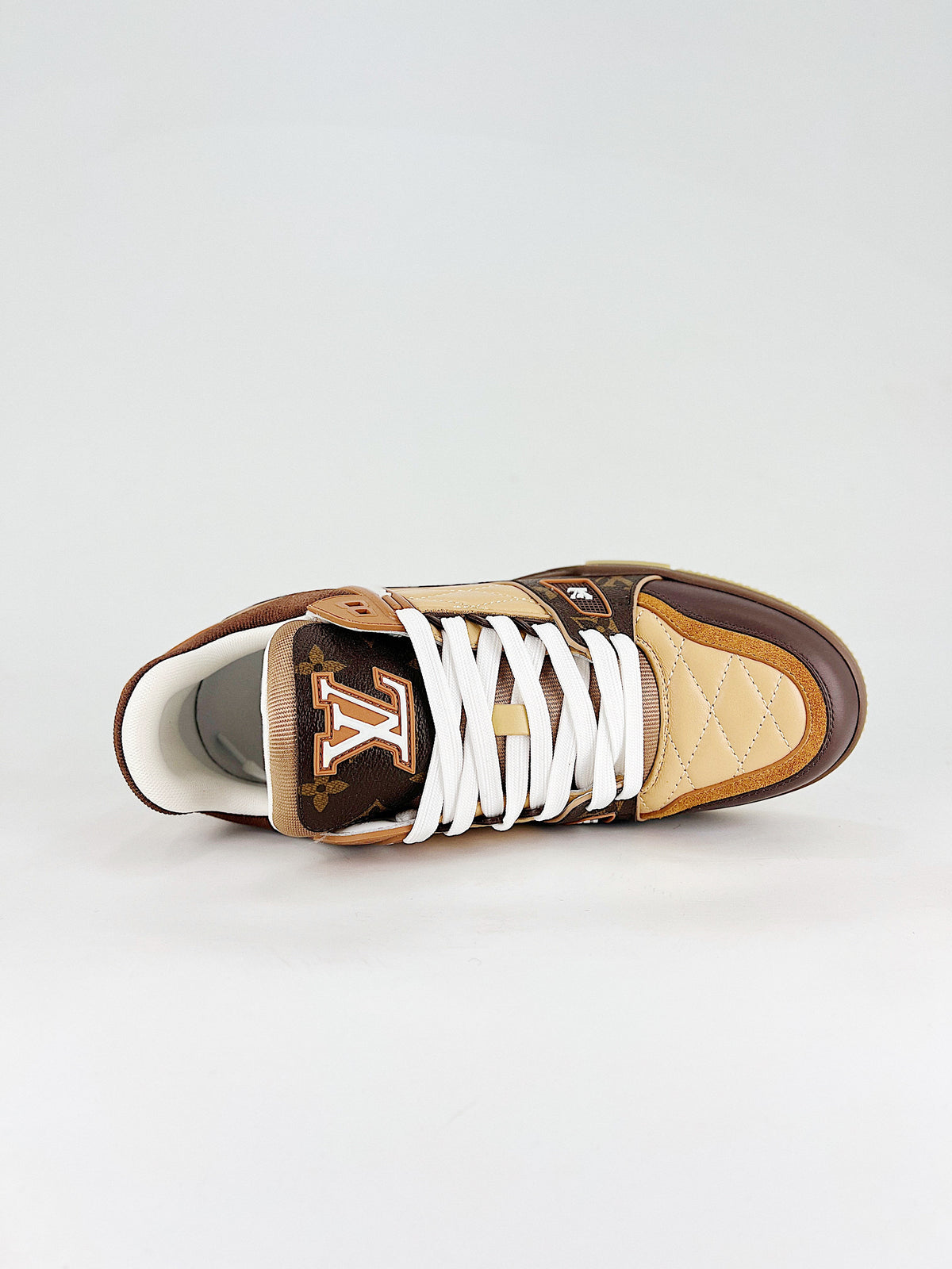 LV Trainer Sneaker Monogram Brown Tan - Top down view 3