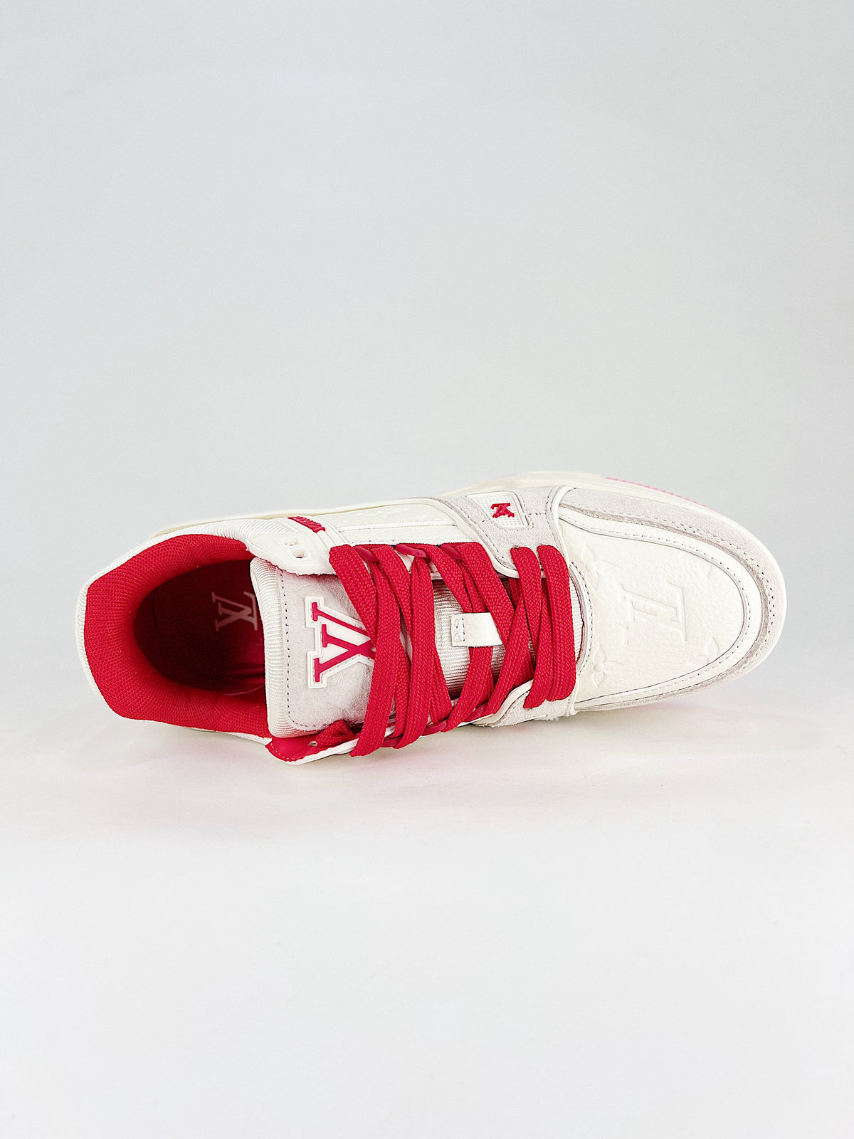 Louis Vuitton LV Trainer Sneaker – White/Pink/Red