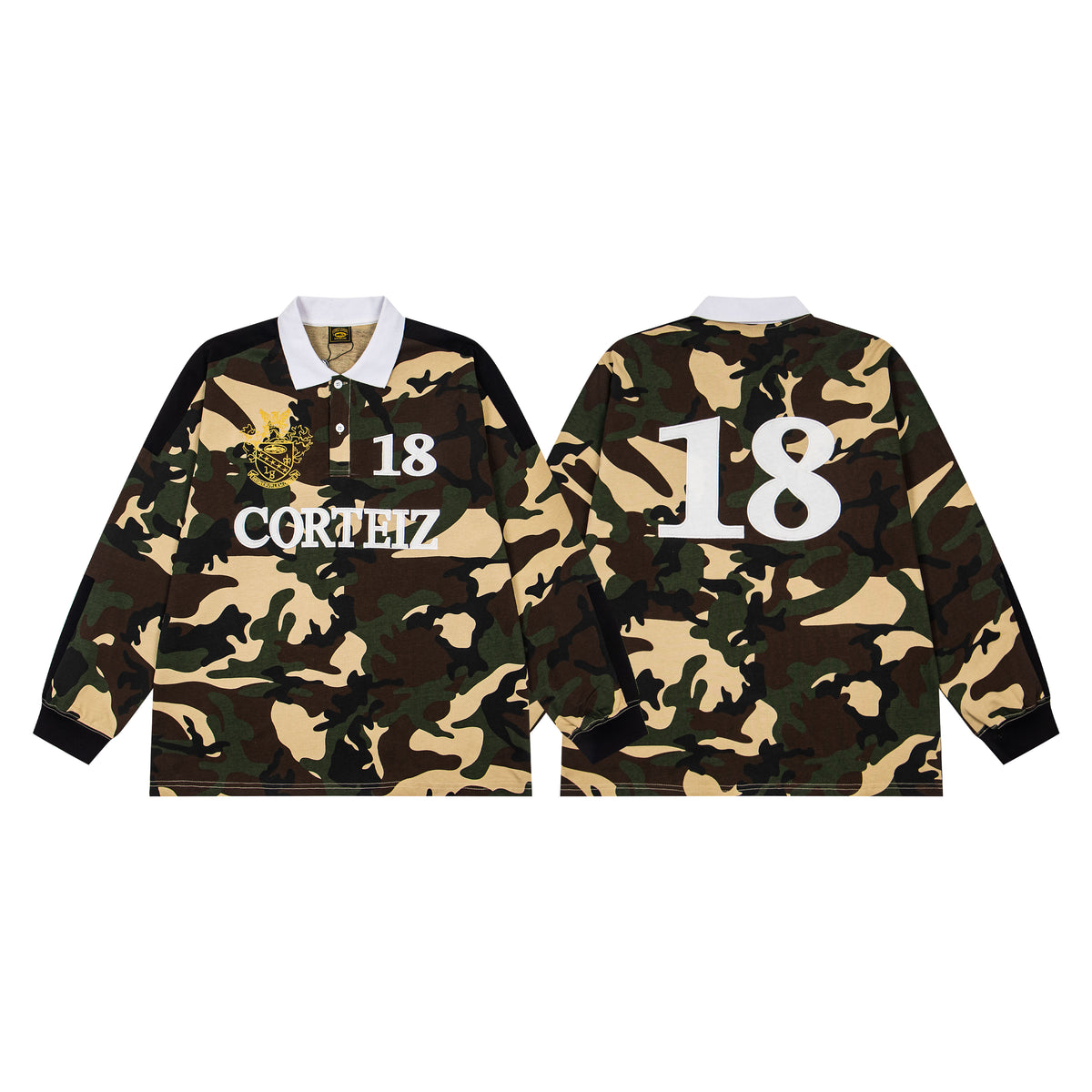 CORTEIZ - LONG SLEEVE CAMO COLLARD TOP