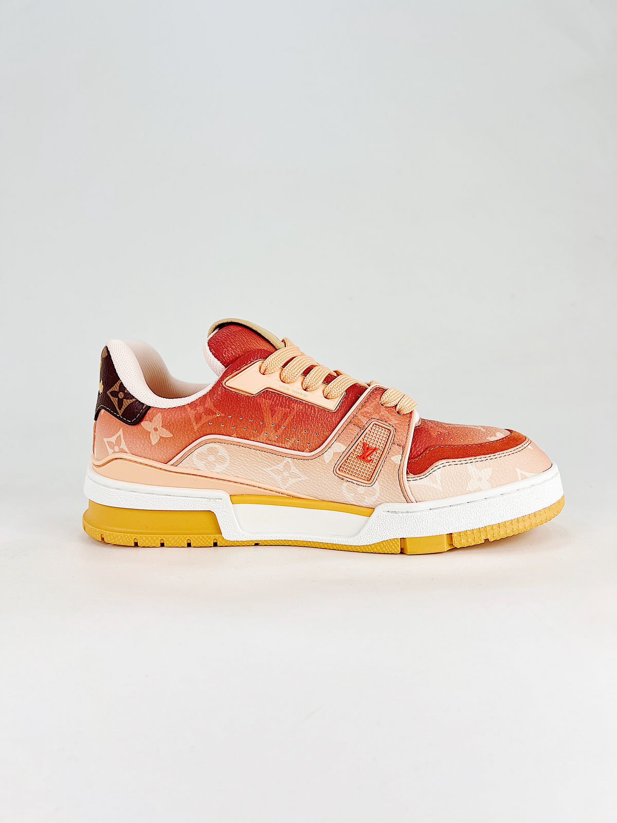 LV Trainer #54 Red Pink Yellow – top-down view
