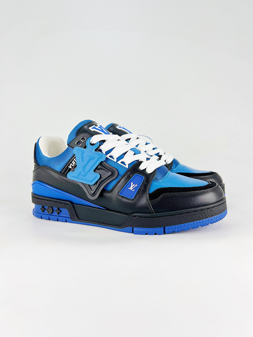 LV Trainer Sneaker Blue Black - Front angle view