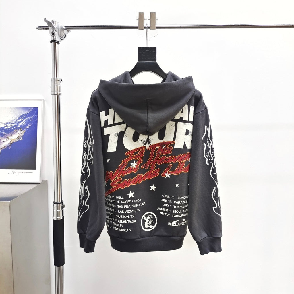 Hellstar Records Tour Hoodie Washed Black - Back