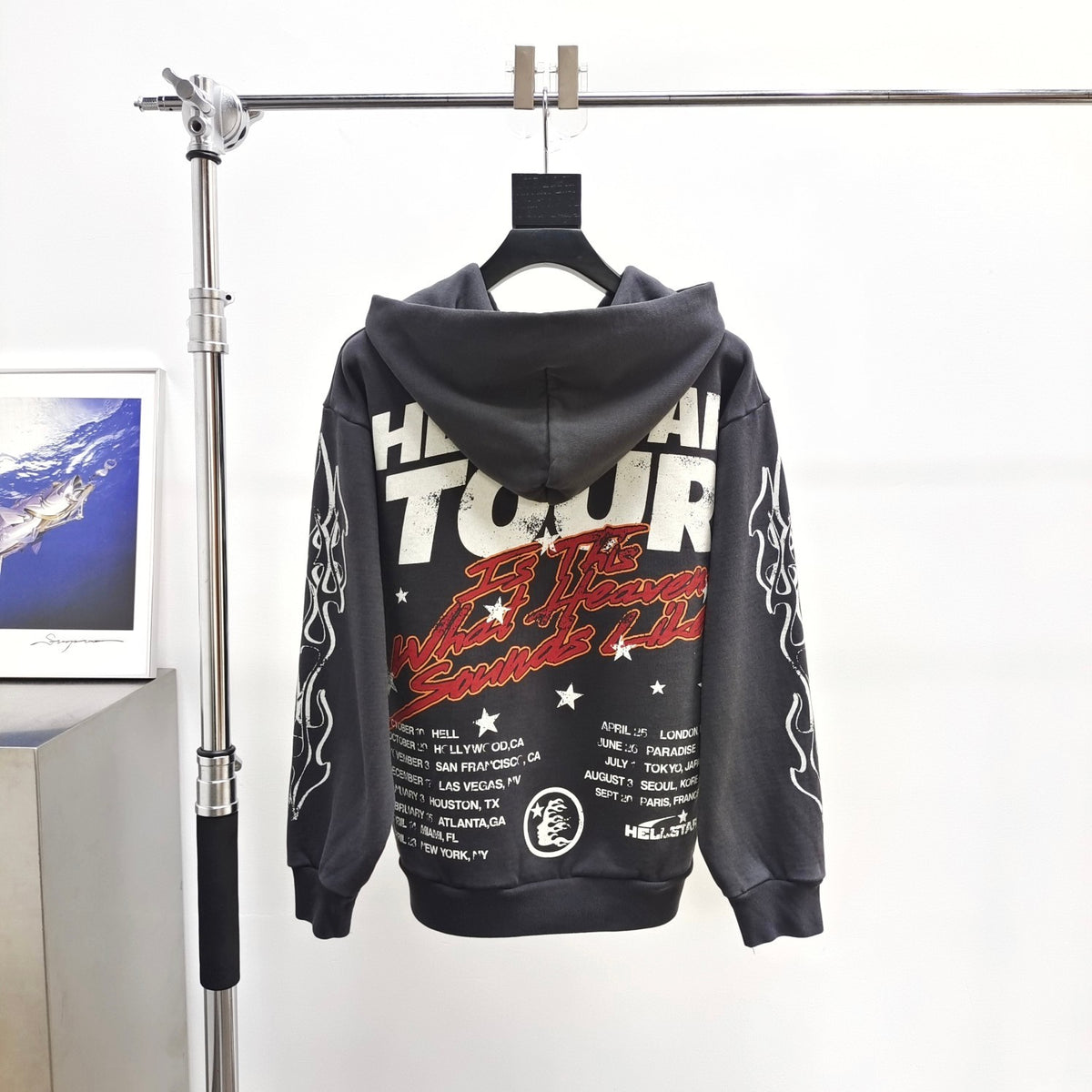 Hellstar Records Tour Hoodie Washed Black - Back